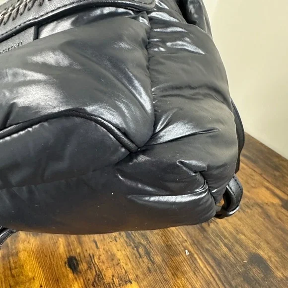 Stella McCartney Black Padded Star Mini Backpack Chain Detail Italy